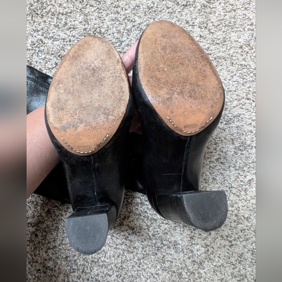 EUC Chloe Women's Knee Length Black Leather Boot 4" Heel， Sz 7.5 - Picture 10 of 15